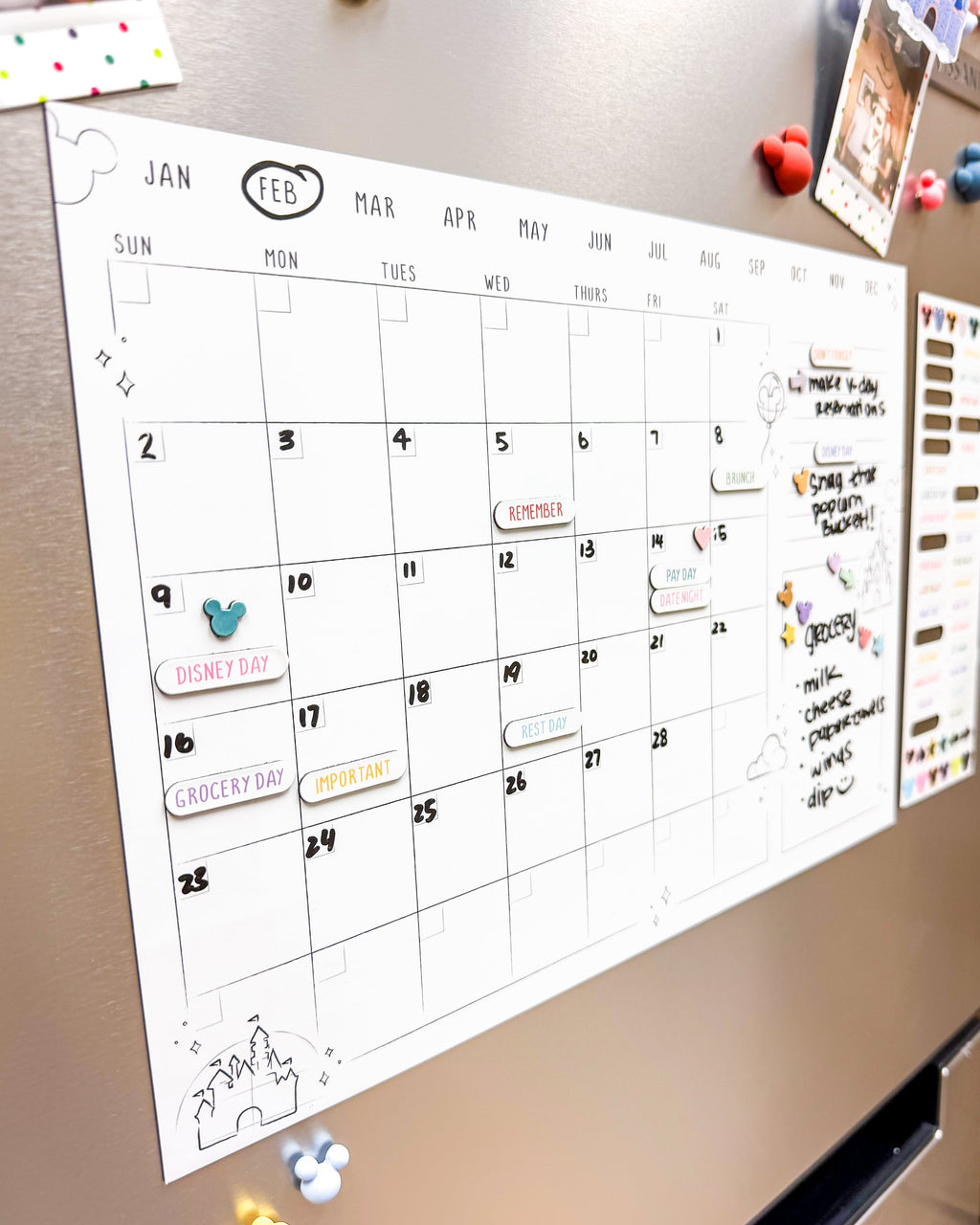 Magnetic Monthly Dry Erase Calendar Set