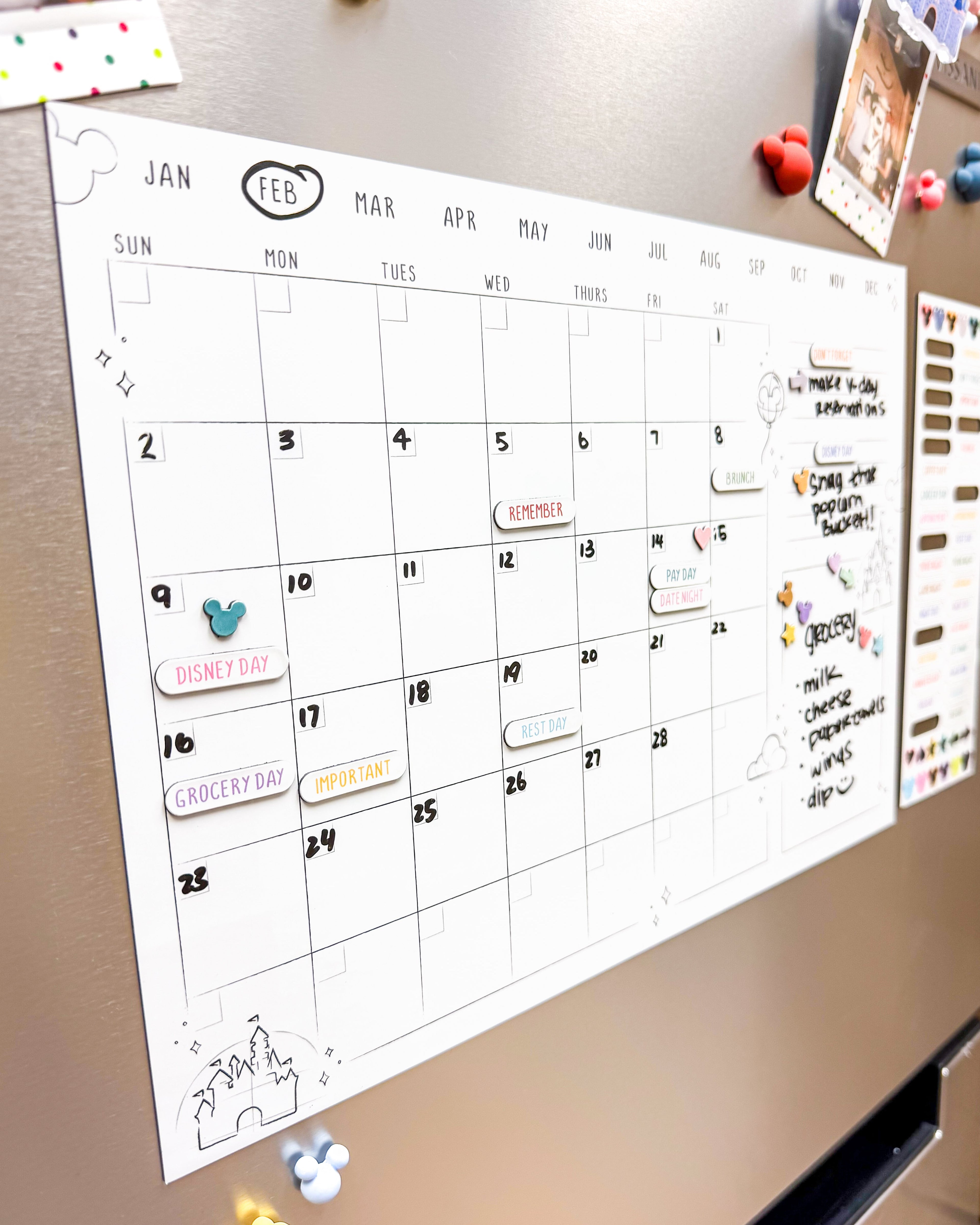 Magnetic Monthly Dry Erase Calendar Set