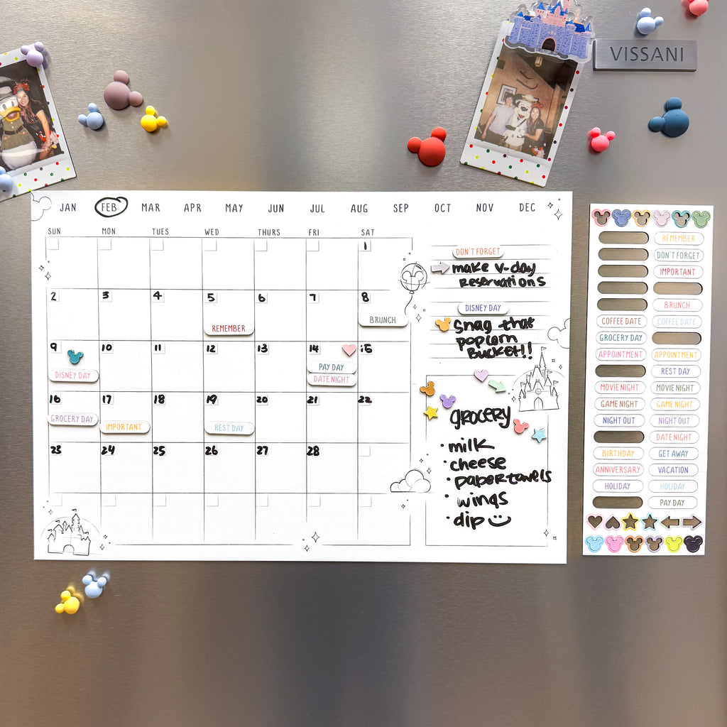 Magnetic Monthly Dry Erase Calendar Set