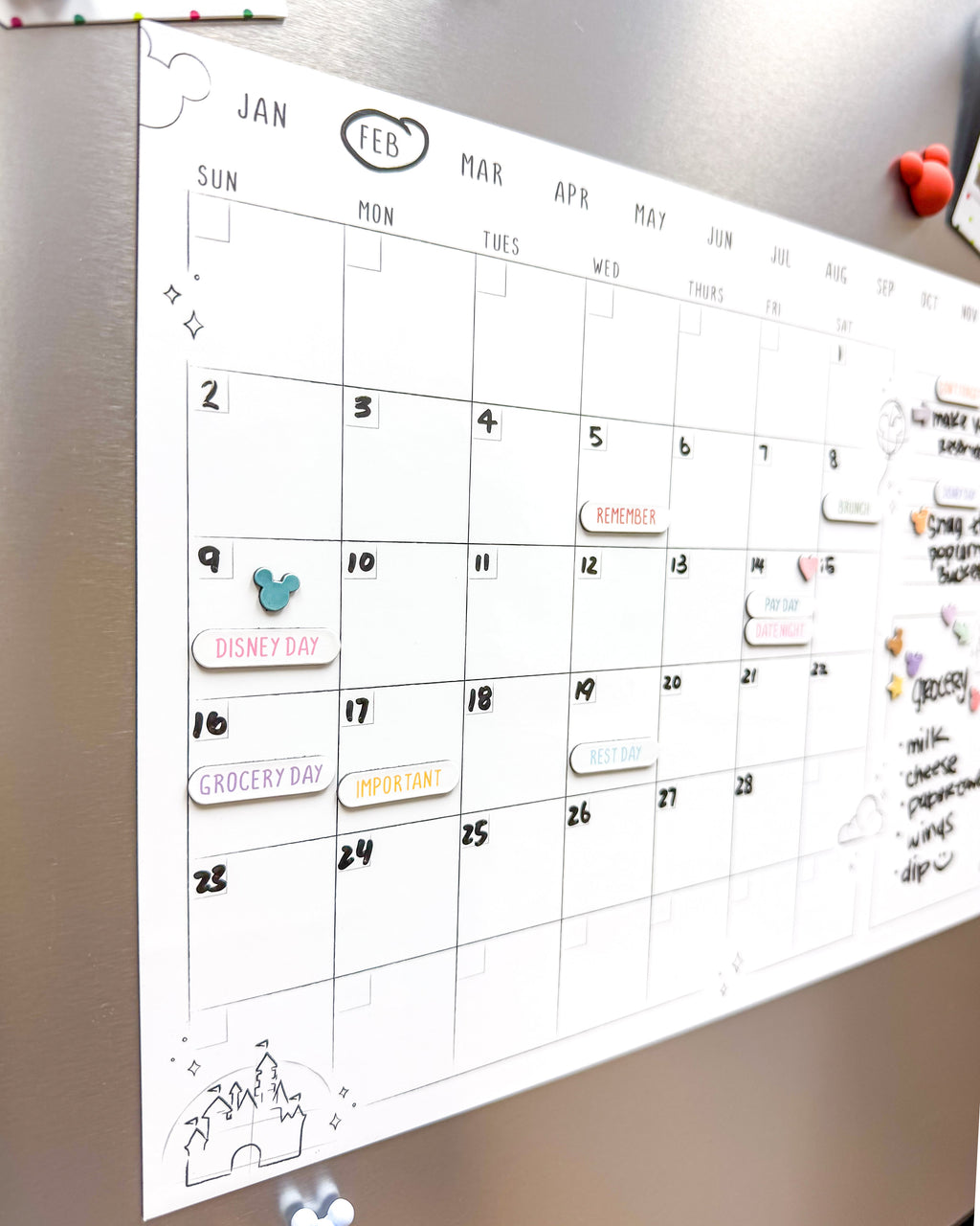 Magnetic Monthly Dry Erase Calendar Set