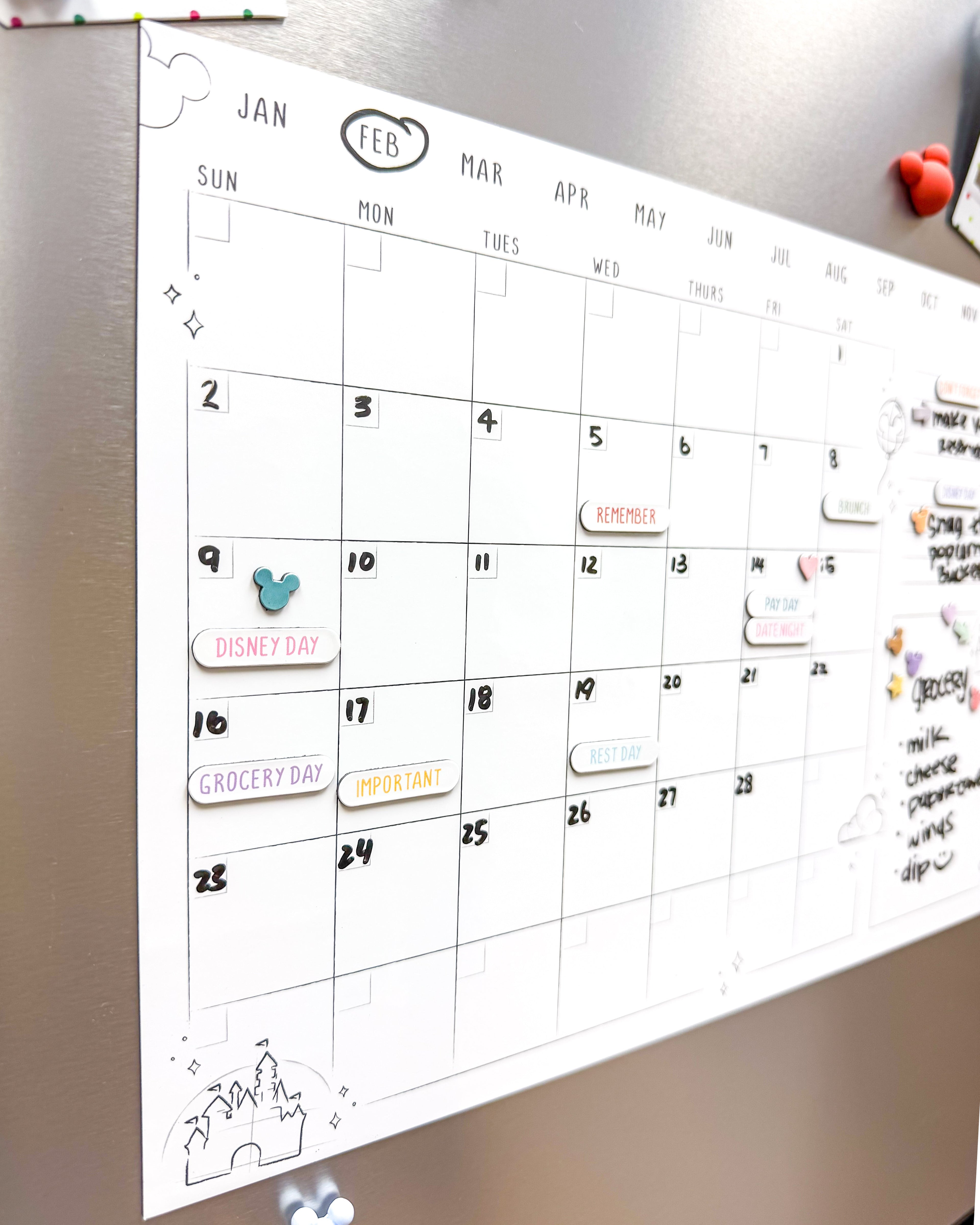 Magnetic Monthly Dry Erase Calendar Set