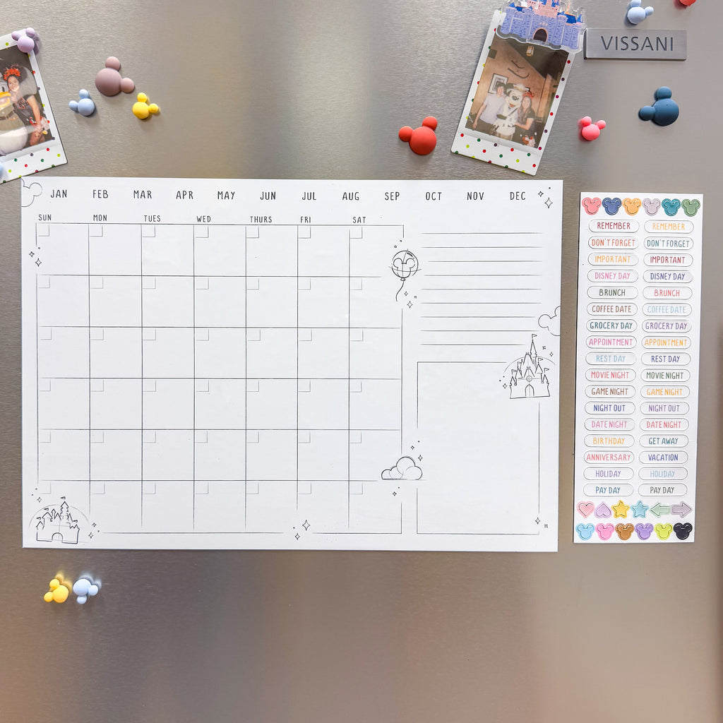 Magnetic Monthly Dry Erase Calendar Set