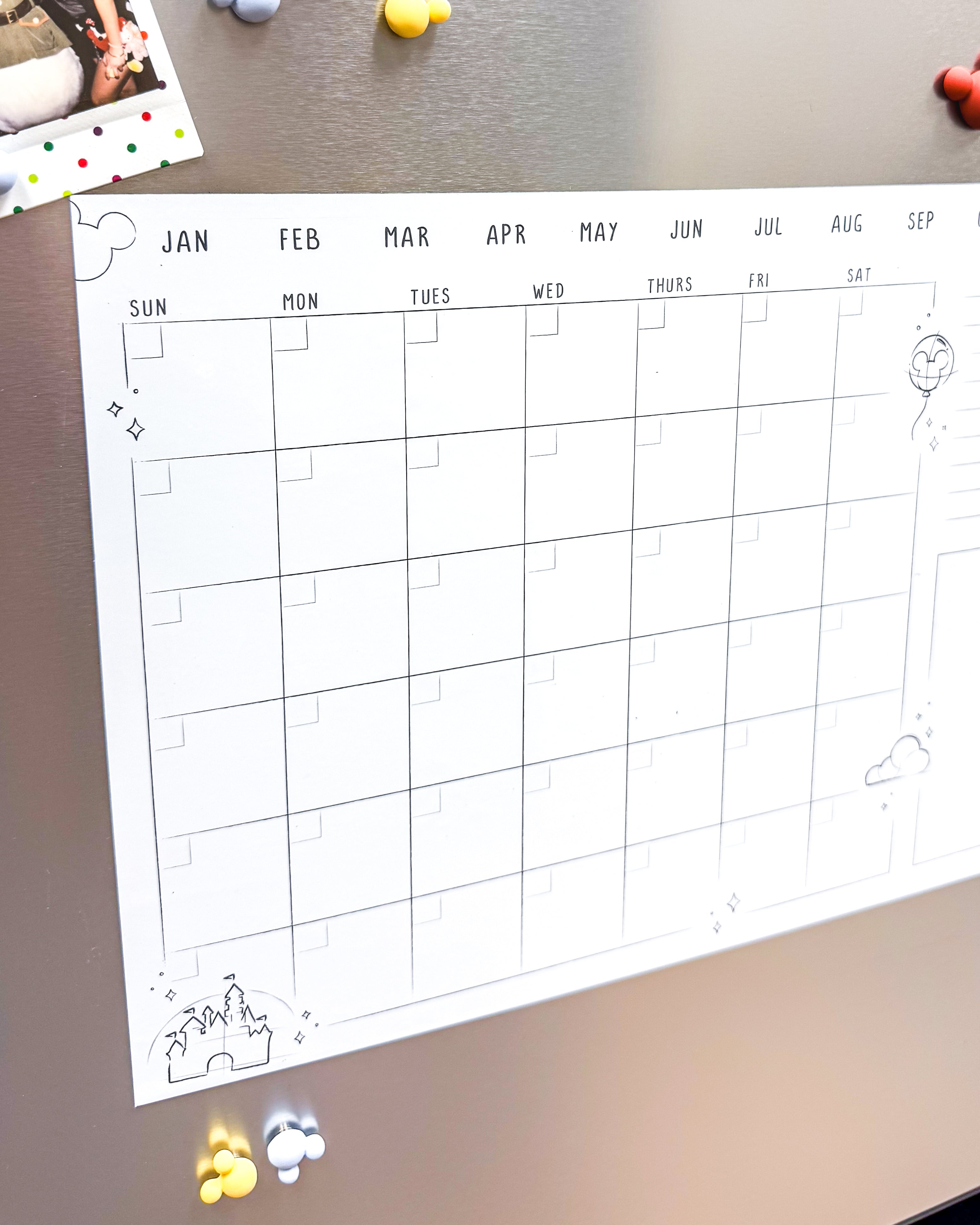 Magnetic Monthly Dry Erase Calendar Set