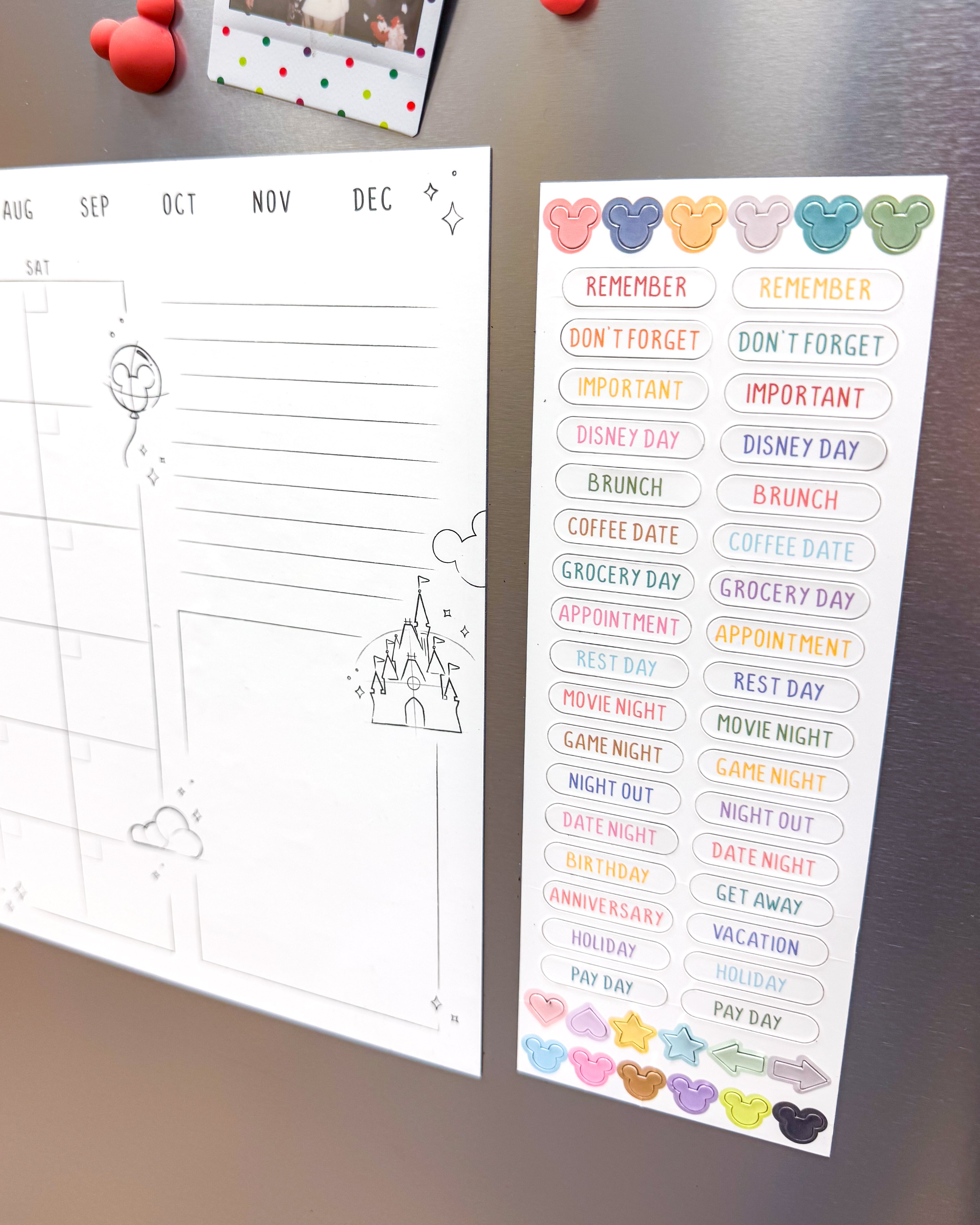 Magnetic Monthly Dry Erase Calendar Set